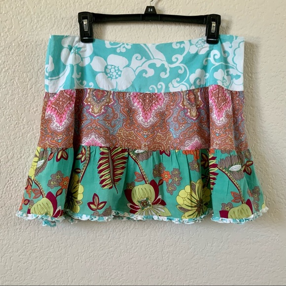 RAMPAGE Floral Boho Beach Skirt Sz 9 - Picture 1 of 3